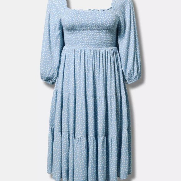 Torrid Midi Gauze 3/4 Length Sleeve Dress sz 1 & sz 2 /FREE GIFT WITH  PURCHASE! - Picture 4 of 4